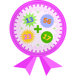 Badge illustration Adding up to four 2-digit numbers